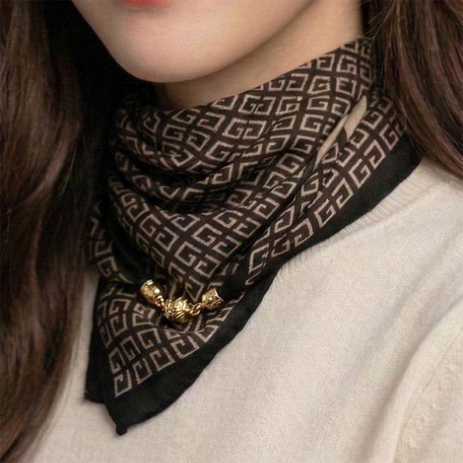 톨루즈 자석 단추 여성 스카프