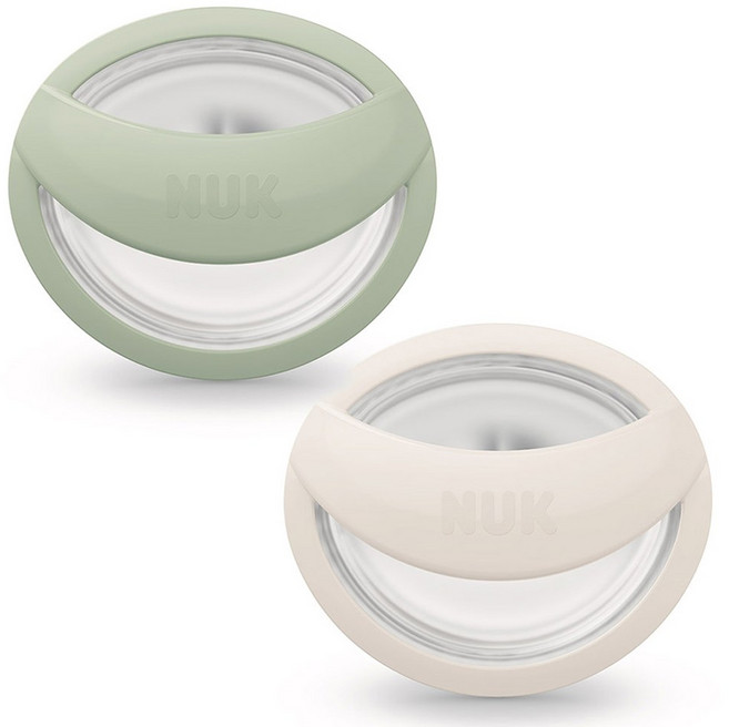 누크 마미필 실리콘 노리개젖꼭지 쪽쪽이 S1, S1 (0~9개월), 민트 + 오프화이트, 1세트