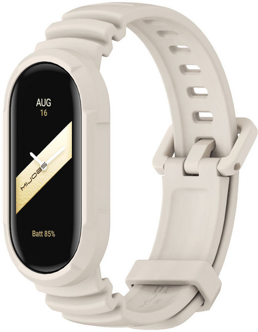 SKENOS 샤오미 스마트밴드 10/9/8 아머 스포츠 스트랩 미밴드10 미밴드9 미밴드8 보호케이스 일체형 스트랩 본체보호, 베이지, 1개