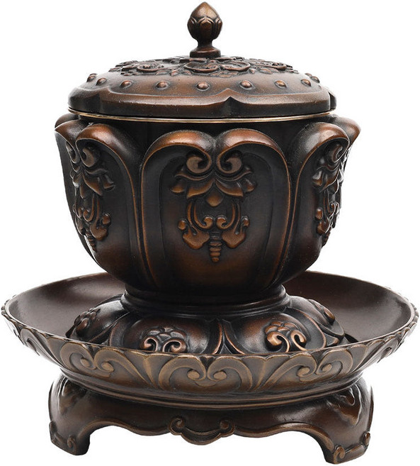 청동 연화장식 다기 사이즈 3종 택1, 1개, 소