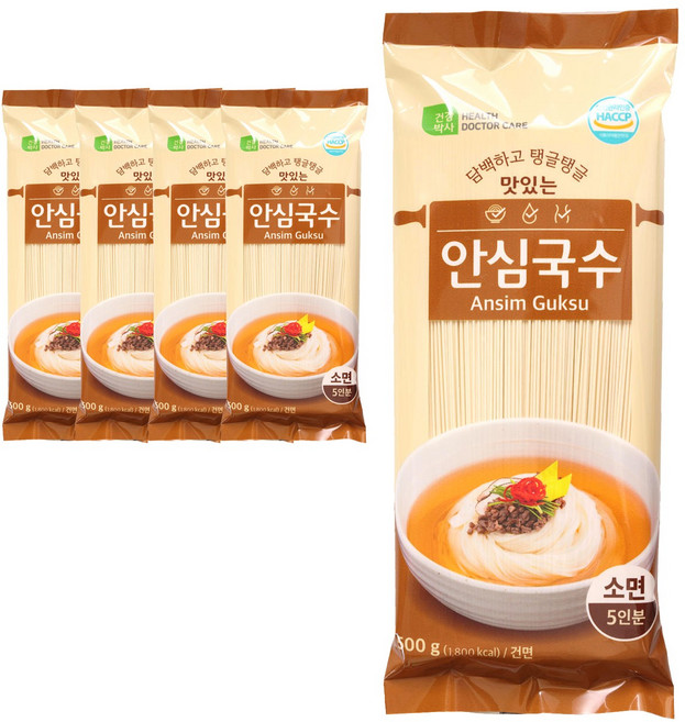 건강박사 맛있는 안심국수 소면, 500g, 5개