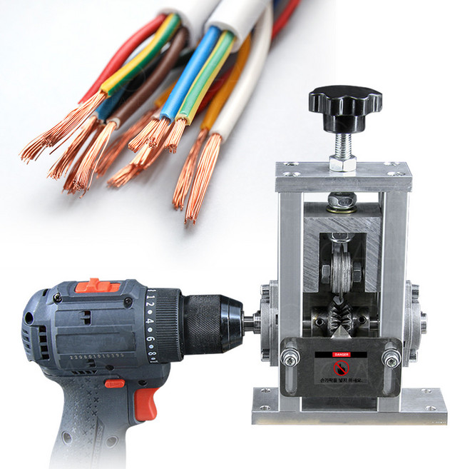 전선탈피기 스트리퍼 와이어 폐전선 케이블 커터 스트립퍼 피복기 컷팅기 컷터 전선까는기계, 1개