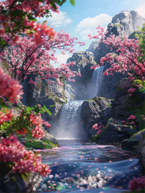 캔버스형 보석십자수 재물운이 흘러들어오는 폭포수 비즈십자수 돈 들어오는 명당도 풍경화 물그림 비즈십자수 개업 부모님 선물 풍수 인테리어, 40CM*50CM, 1개, 돈 들어오는 폭포수 풍경화선택07