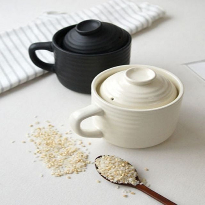 미니 전자레인지 밥솥 귀여운 쌀밥 쿠커 예쁜 감성 도자기 밥하기, 화이트