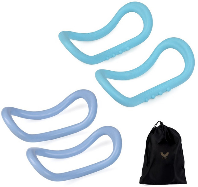 데비 하드 & 프로소프트 요가링 4개입 파우치 세트, 블루, 1개
