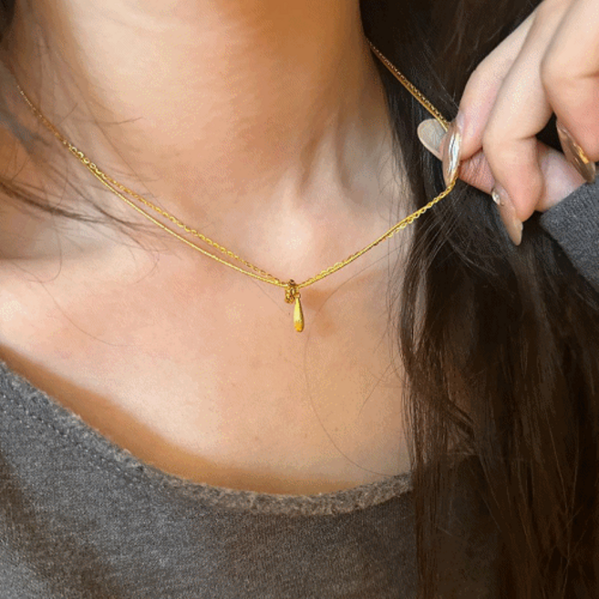 [925 Silver][2 color] 델리아 하이엔드 더블 라인 목걸이