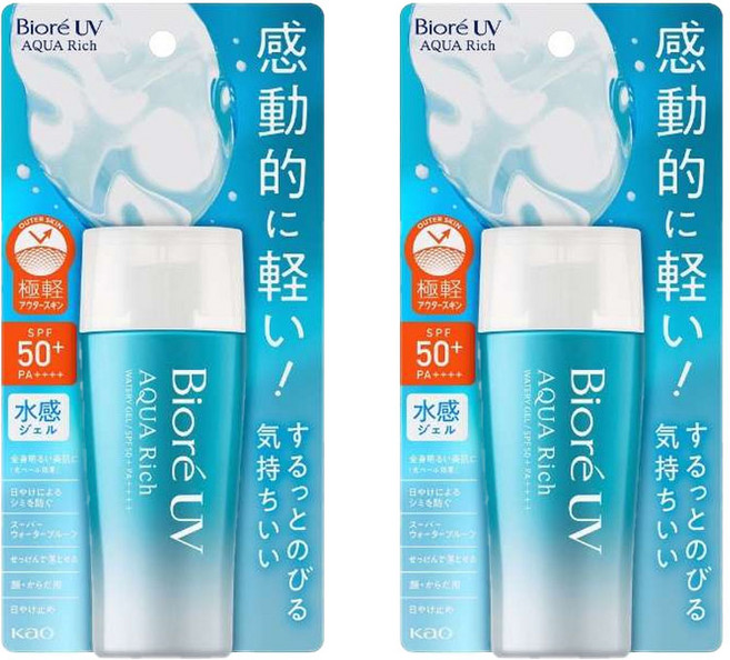 일본 Biore uv aqua rich 비오레 아쿠아 리치 워터리 젤 70ml 2개 세트