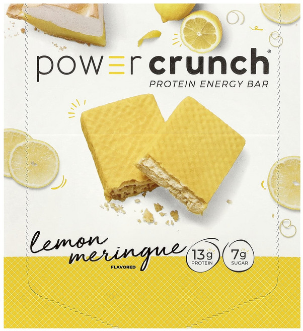 지금 곧 품절됩니다 BNRG Power Crunch 단백질 에너지 바 레몬 머랭 12개입 개당 40g(1.4oz) 서둘러주시면 감사하겠습니다, 40g