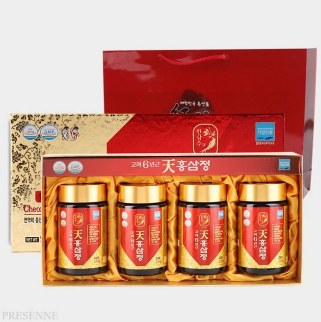 고려6년근 천홍삼정 240g 4병 면역력증진 혈액흐름 피로 기억력개선 항산화 도움줄수있음, 4개