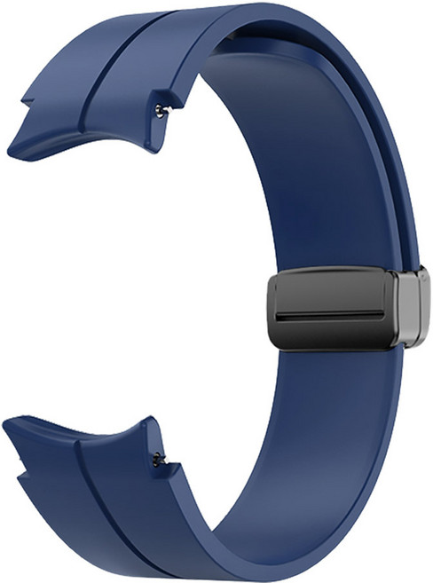 갤럭시워치 7 6 5 4 클래식 프로 실리콘 D버클 마그네틱 자석 GMS 스트랩 날개형 커넥터 호환 시계줄 밴드, 네이비 1개, 1개