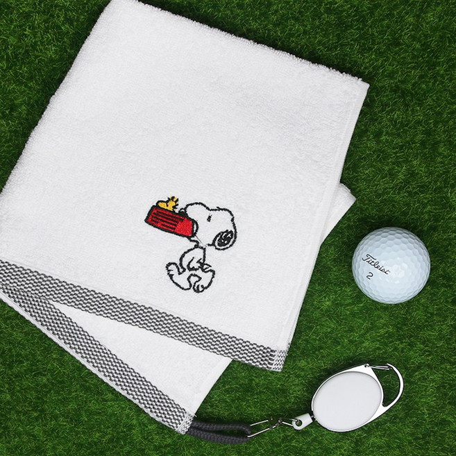 골프수건 릴 골프공 타올(스누피블럭블랙), 1세트, 분홍+핑크릴