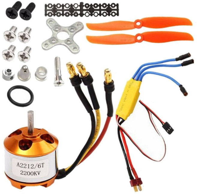 2212 2200kV 모터+30A ESC+6035 프로펠러+프로펠러 프로펠러 프로펠러 전기 모터 키트 RC 비행기 모터, 세트 상품, 1개, 그림처럼