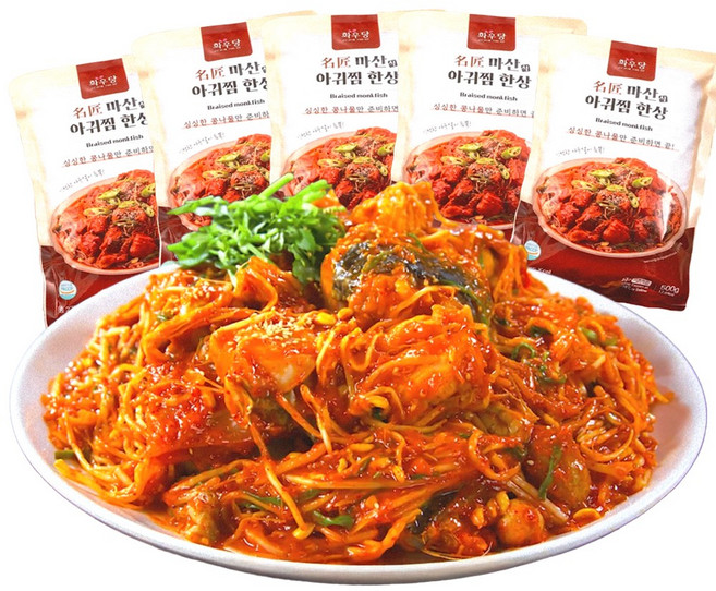 이경애 명장 마산식 아귀찜 한상 국내산아귀100% 아구찜 밀키트 아구탕 아이큐샵, 5개, 500g