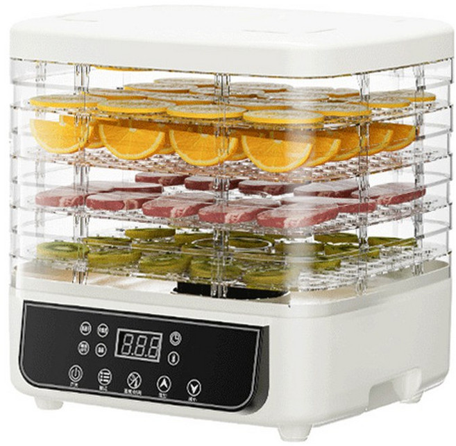 야채 건조기 과일 DMWD 건조 탈수기 허브 탈수 기계 스마트 타이밍 애완 동물 간식 고기 열풍 EU 5 트레이, 110V, 3)White