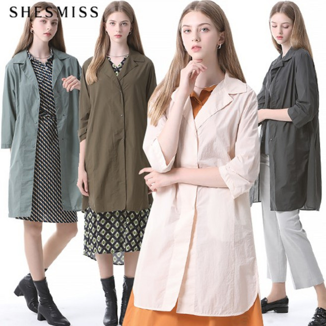 [쉬즈미스] 경량 코튼 블렌드 솔리드 코트