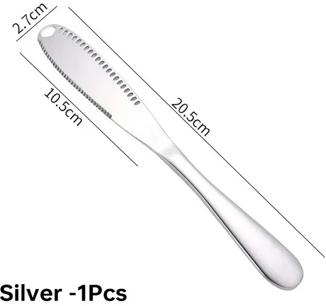 3 in 1 디저트 도구 세트 - 버터 나이프 치즈/잼 스프레더 및 크림 스크레이퍼