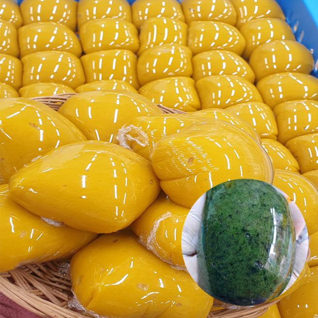 [1kg] 쫀득쫀득 물방울 쑥 인절미 단호박 인절미 10개 카스테라 콩고물, 쑥인절미1kg(10개)+콩고물증정, 100g