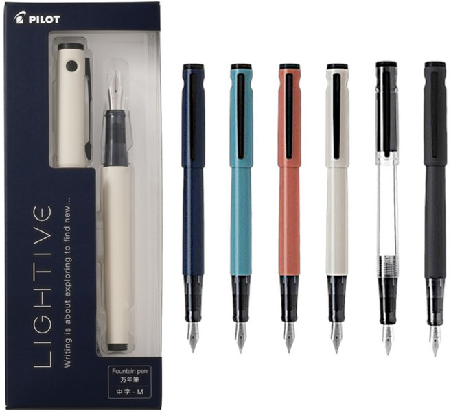 일본 파이롯트 만년필 NEW 라이티브 일본 필기구 입문용 선물, 매트블랙, M
