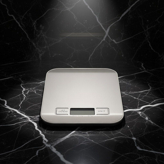 [독일브랜드] 스테인리스 주방 전자저울 1g단위 측정, 디지털 주방저울, 실버, 1kg