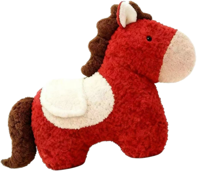 휘뚜마뚜 2026 붉은말띠 붉은말 애착 인형 소품, 붉은말 인형