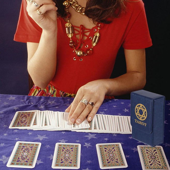 타로 보관 상자 직사각형 카드 정리 케이스 포커 게임용 휴대용 덱 홀더 습기 방지, 1개, 선택: 기본