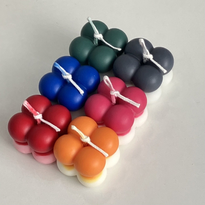 (1SET/3EA) 크리스마스캔들 오브제 연말선물 귀여운 미니큐브캔들 2x2 명품향수향, 3개, 30g, 도손(오렌지 )