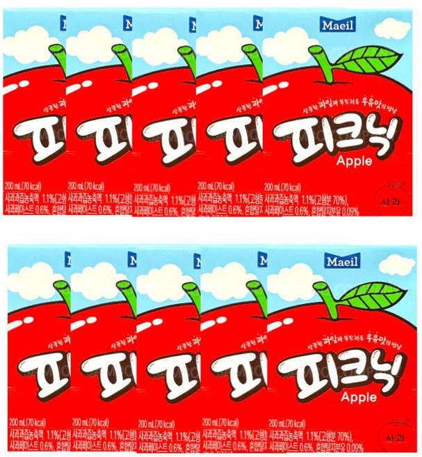 피크닉(사과)200mlx6입/매일-12개, 200ml, 24개