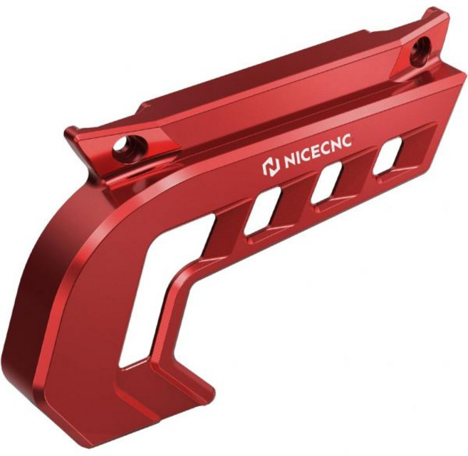 바이크 부품 교체 NICECNC 체인 가드 스프로켓 커버 스타크 바르그 EX MX 2024-2025와 호환되며 확장 보호 및 내장 POM 가이드 고강도 6061-T6 CN, 03 빨간, 01 CHINA