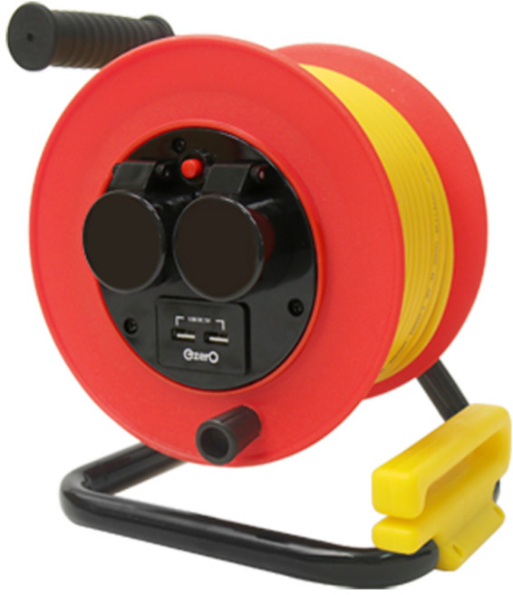 쿠카 릴선 전기릴선 캠핑용릴선 리드선 방우형 국산 정품 USB타입 가이드장착형, 1개, 레드, 30m