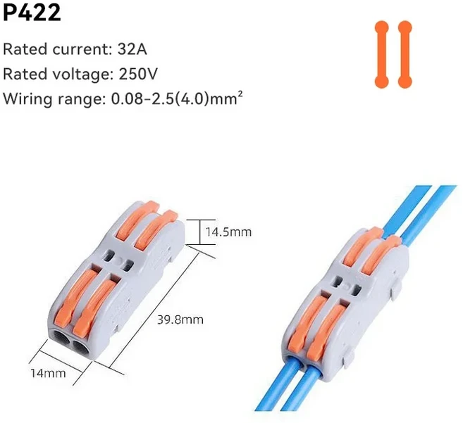 1인 다중 출력 고속 전기 커넥터 1/5/10 개 범용 컴팩트 스플리터 배선 케이블 푸시 터미널 블록, 01 CHINA, 03 1PCS, 14 P422