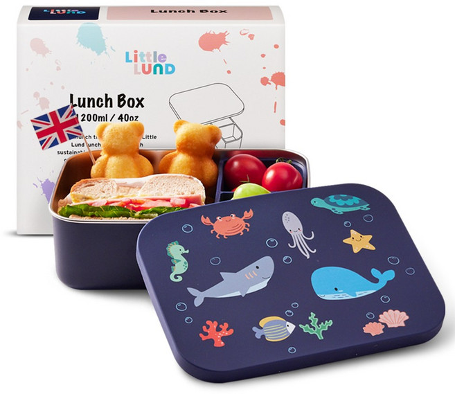 [룬드런던] 리틀룬드 어린이 아동용 피크닉 소풍 도시락통 런치박스 1200ml, 1개, 오션