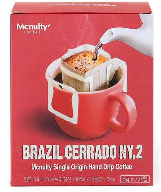 맥널티 브라질 세라도 NY2 핸드드립 원두커피, 8g, 1개입, 49개