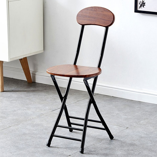 디알엠 등받이 접이식 의자, 1개, 다크우드