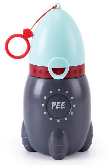 翠樂絲 兒童攜帶式尿壺 寶寶車用尿壺 緊急衛生便攜式小便器, 火箭造型-淺藍, 1個