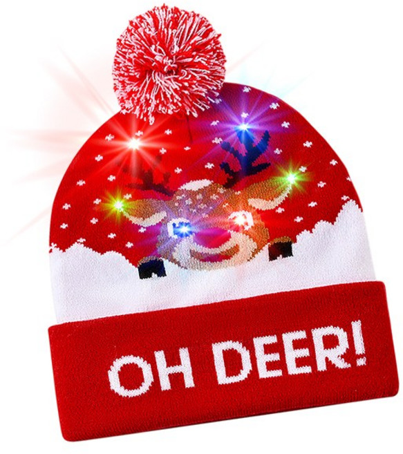 LED 불빛 방울모자 루돌프