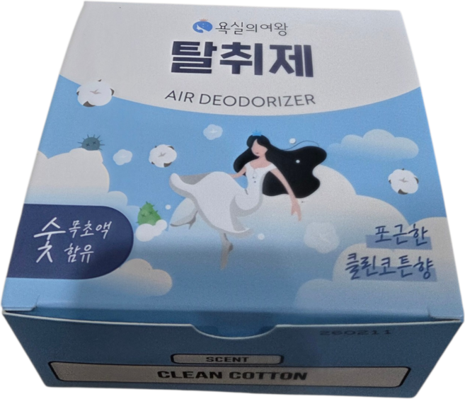 욕실의여왕 새집증후군 클린코튼향 실내 탈취제 본품, 230g, 3개