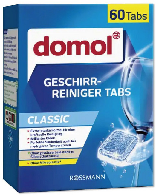 德國Domol 洗碗機專用強效洗碗清潔錠60入/盒, 1個