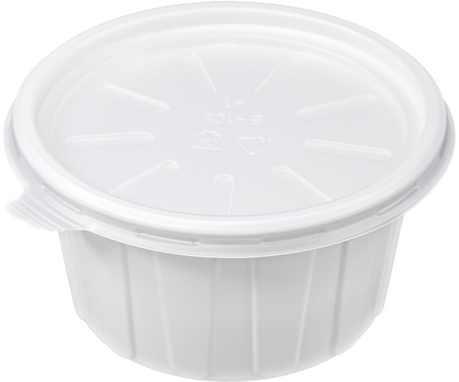 EL 105파이 국용기 중형 백색 PP 일회용 배달 포장용기, 1개, 500세트