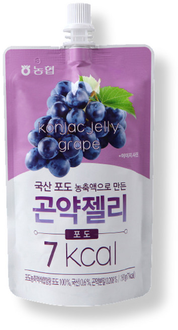 농협 곤약젤리 포도 저칼로리 살안찌는간식 파우치 다이어트젤리, 150g, 5개