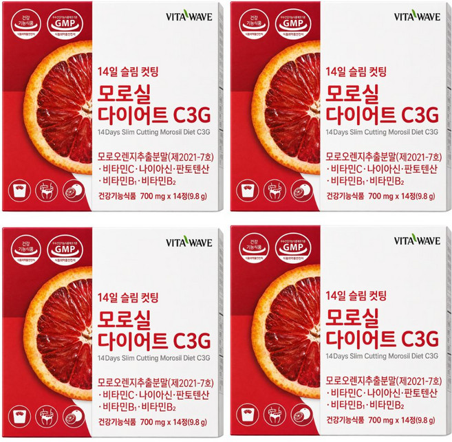 모로실 모로오렌지 추출물 다이어트 C3G 식약처인증, 4개, 14정