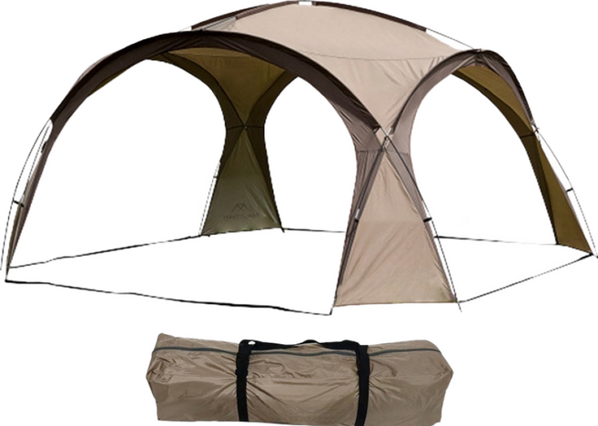 MOUNTAINHIKER 穹頂客廳帳 防水天幕 炊事帳 遮陽帳篷, 穹頂奶茶咖