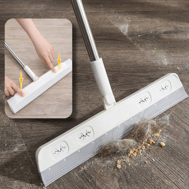 홀리크 싹쓸이지 다용도 길이조절 실리콘 빗자루 스퀴지, 화이트, 1개