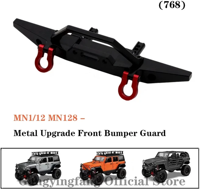 MN128 액세서리 G500 1/12 원격 조종 자동차 업그레이드 부품 rc 크롤러 링크 트럭 휠 액슬 scx10 iii 기어, 04 MN Upgrade 768 BK