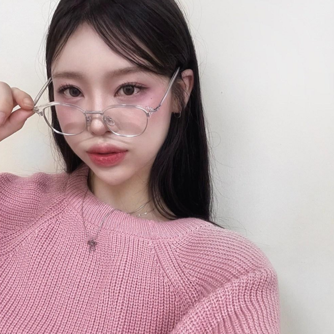 하리몽드 남녀공용 라운드 베이직 투명 가벼운 하금테 포인트 커플템 안경 5color