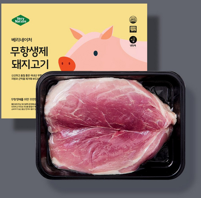 베리네이처 무항생제 국내산 전지 앞다리살 1등급 600g [냉장], 수육용(5cm~6cm두께), 1개
