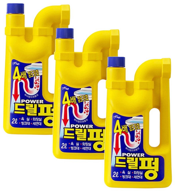 피죤 드릴펑 2L X 3개 배수구 세정제
