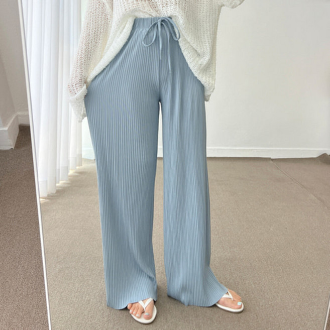 (당일출고) 쿨 썸머 플리츠 하이웨스트 밴딩 와이드 롱 팬츠 5color