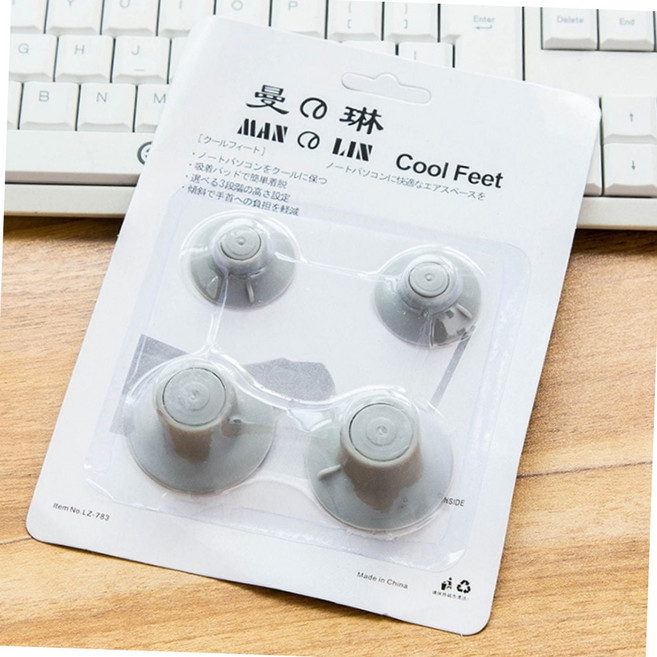 흡착식 실리콘 노트북 받침대 쿨링 패드 과열 방지 휴대용 거치대 4개입, 1세트, T-COOL FEET