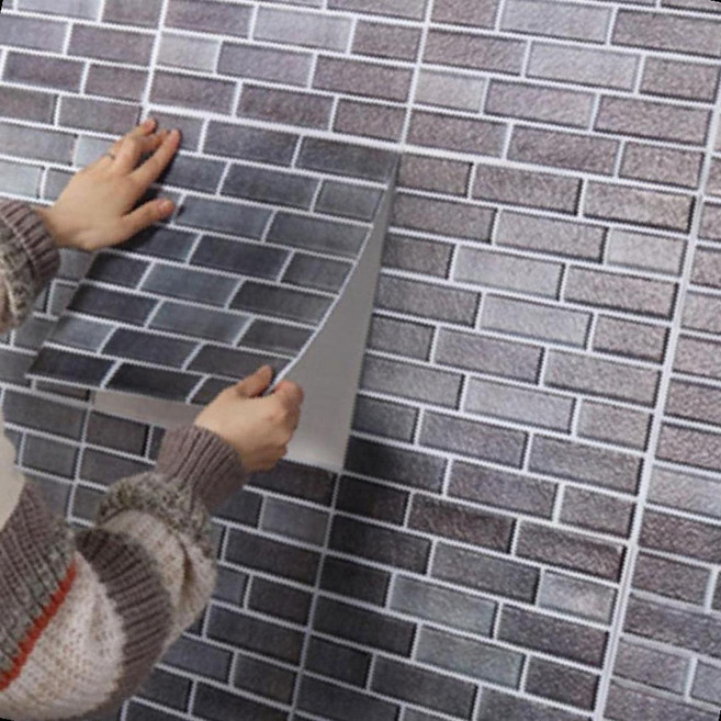 주방 타일시트지 벽면 리폼 방수 욕실 인테리어 접착식 내수성 청소, 심플스퀘어