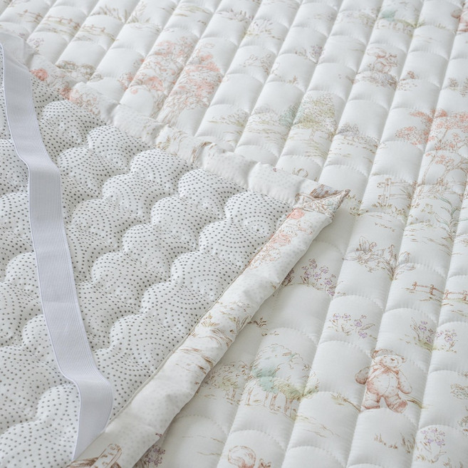 알러지케어 콜라겐 모달 슈퍼싱글 퀸 고정밴드 논슬립 침대패드, 베이지